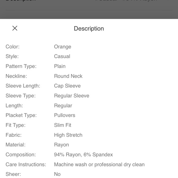 SHEIN Cap Sleeve Solid Orange Tee - Picture 6 of 9